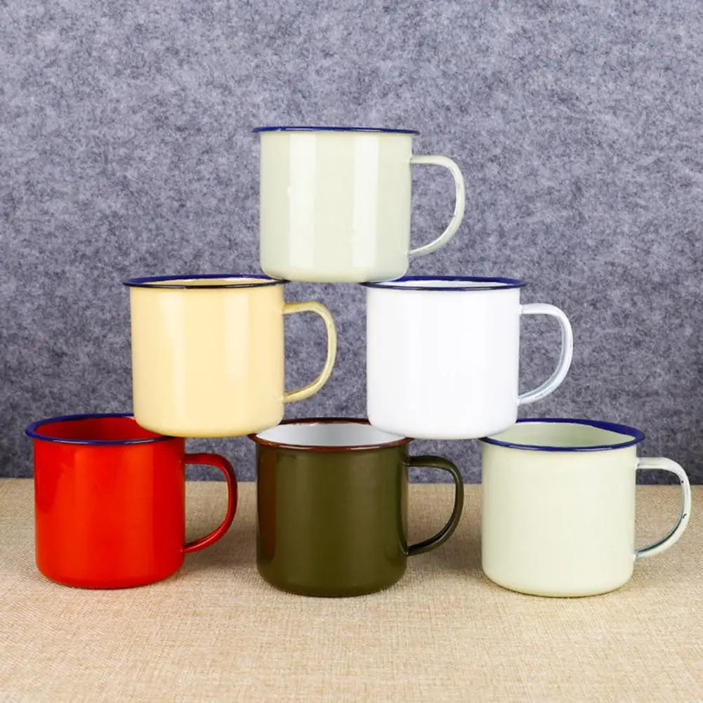 Convenient Water Cup Enamel Lightweight Anti-deform No Burrs Anti-cracking Drink Mug Water Mug Multi-use