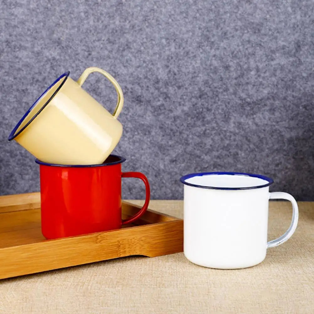 Convenient Water Cup Enamel Lightweight Anti-deform No Burrs Anti-cracking Drink Mug Water Mug Multi-use