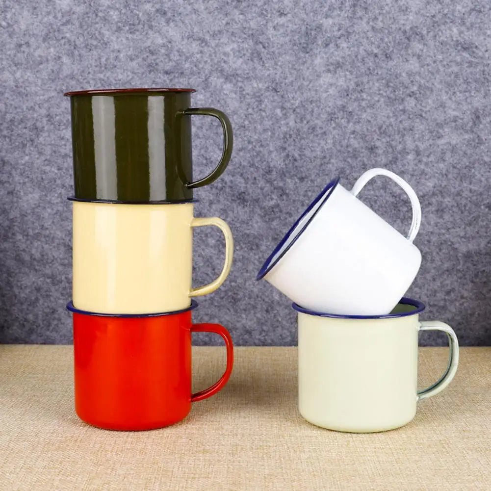 Convenient Water Cup Enamel Lightweight Anti-deform No Burrs Anti-cracking Drink Mug Water Mug Multi-use
